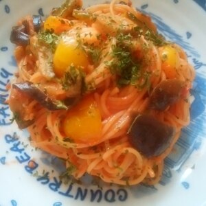 茄子・ベーコン・トマトパスタ